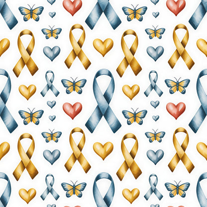 Ribbons of Hope Pattern 14 Minky Fabric