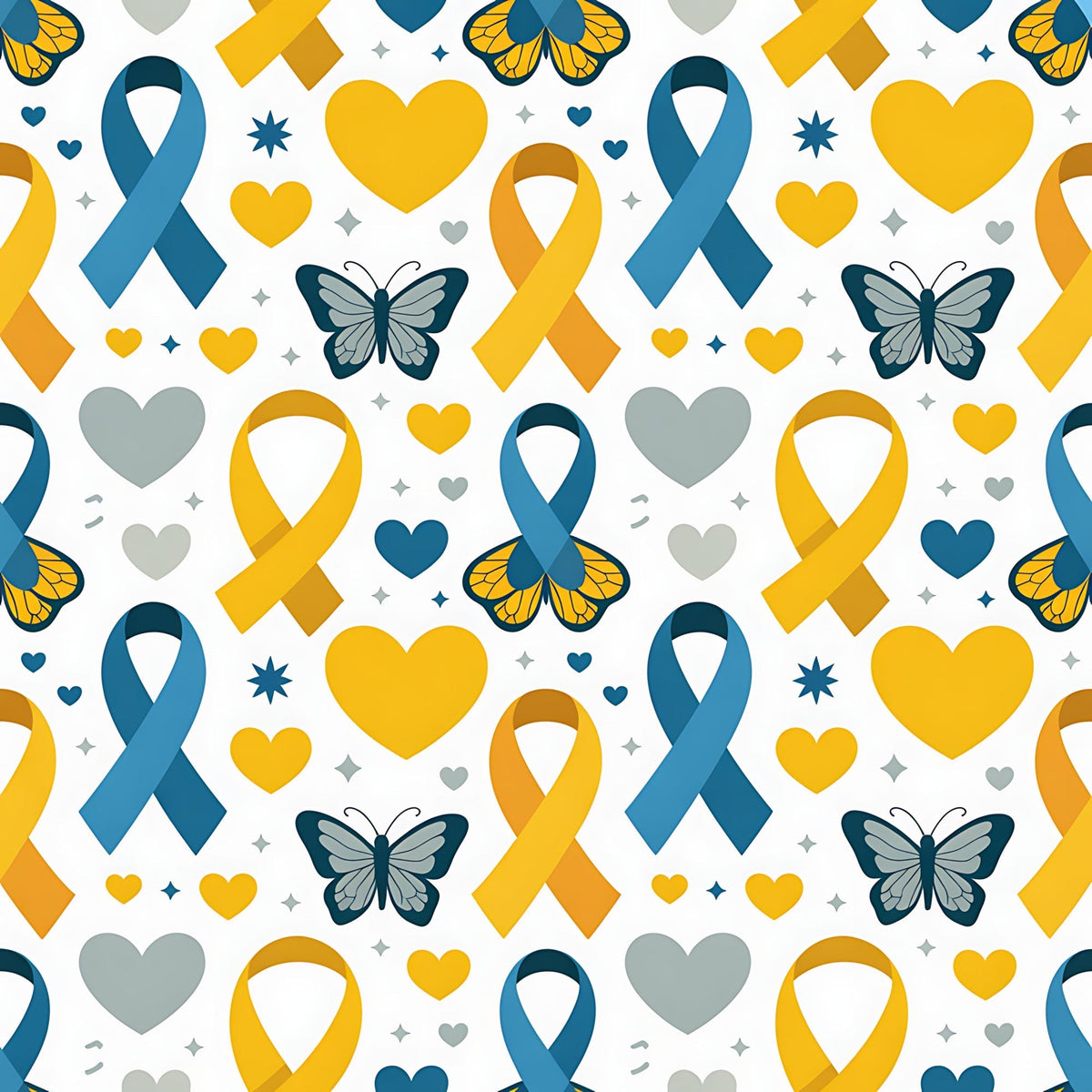 Ribbons of Hope Pattern 1 Minky Fabric