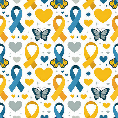 Ribbons of Hope Pattern 1 Minky Fabric