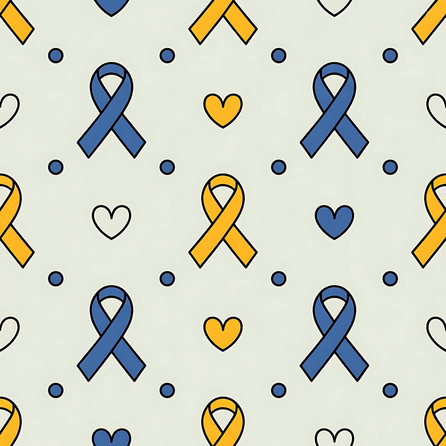 Down Syndrome Awareness Pattern 25 Quilting Cotton Fabric