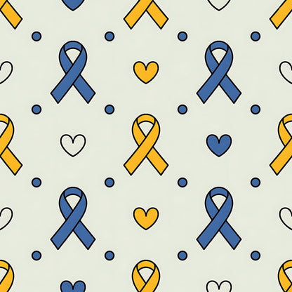 Down Syndrome Awareness Pattern 25 Quilting Cotton Fabric