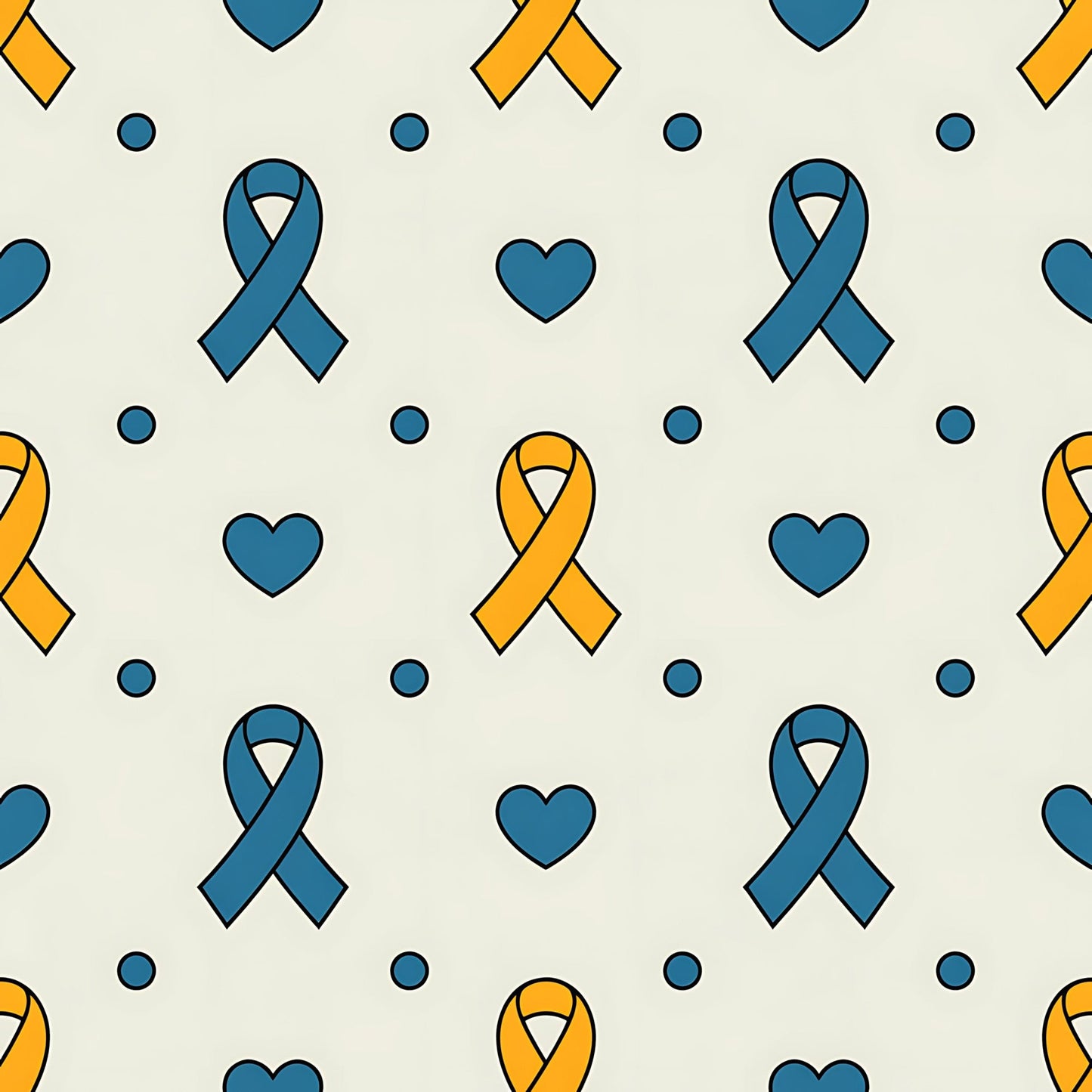 Down Syndrome Awareness Pattern 27 Quilting Cotton Fabric