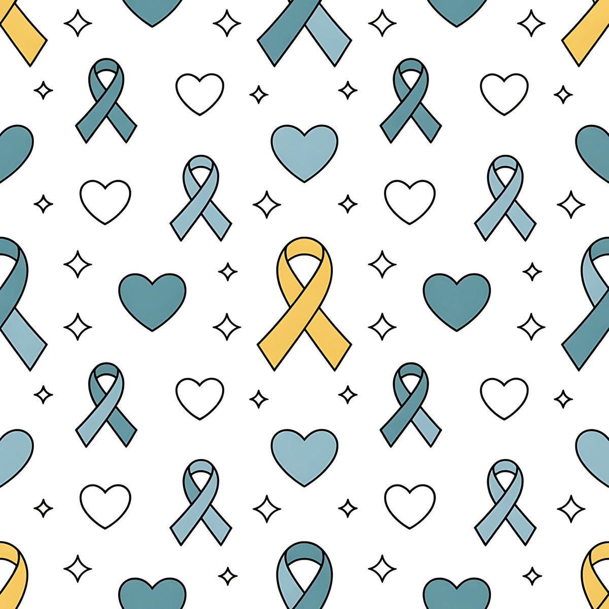 Ribbons of Hope Pattern 4 Minky Fabric