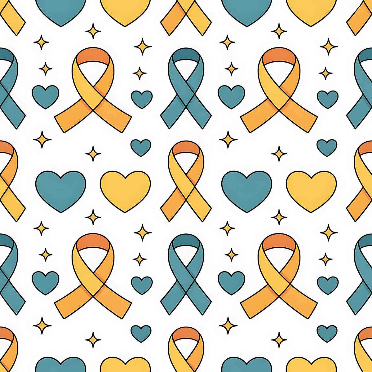 Ribbons of Hope Pattern 5 Minky Fabric