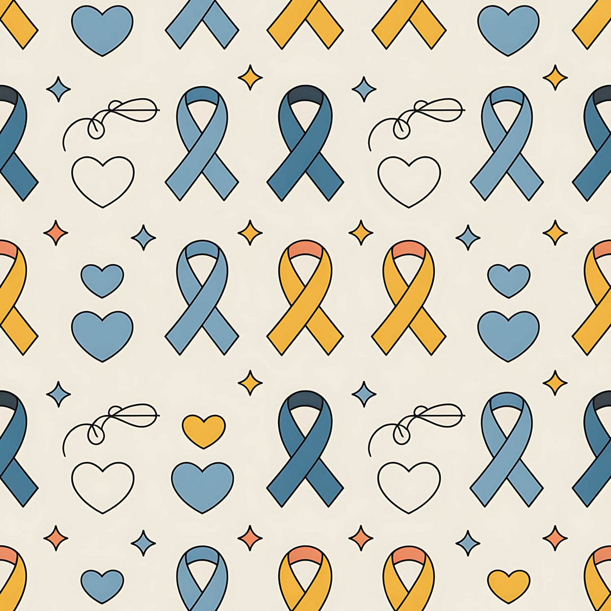 Ribbons of Hope Pattern 6 Minky Fabric
