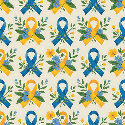 Down Syndrome Awareness Pattern 9 Quilting Cotton Fabric