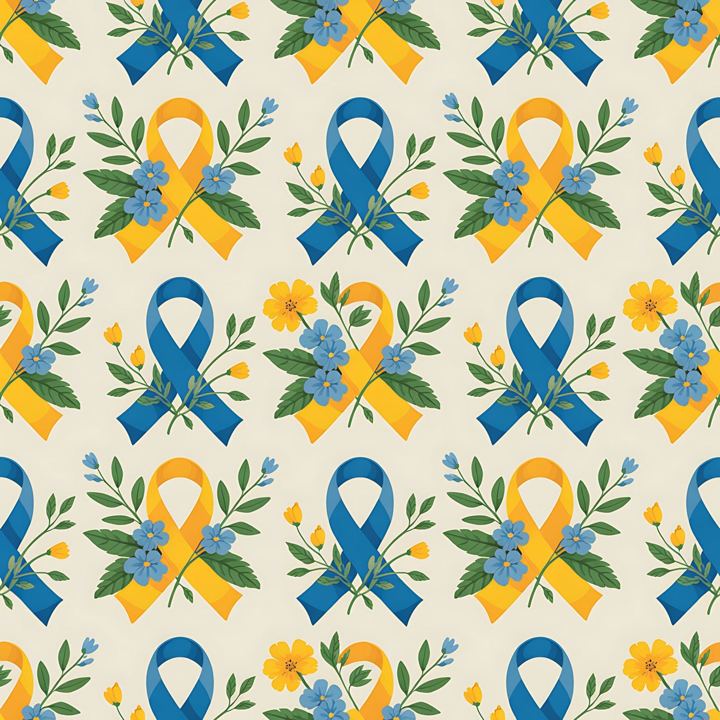 Down Syndrome Awareness Pattern 9 Quilting Cotton Fabric