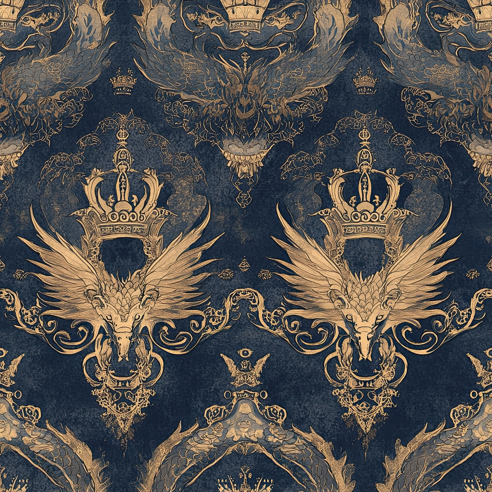 Gilded Wyvern Pattern 10 Minky Fabric