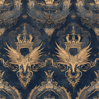 Gilded Wyvern Pattern 10 Minky Fabric
