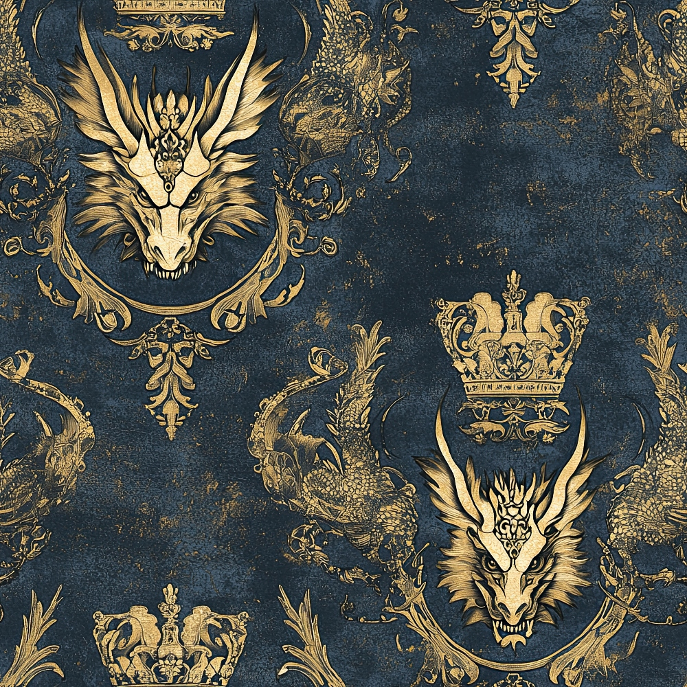 Gilded Wyvern Pattern 12 Minky Fabric