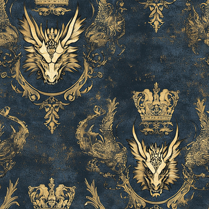 Gilded Wyvern Pattern 12 Minky Fabric