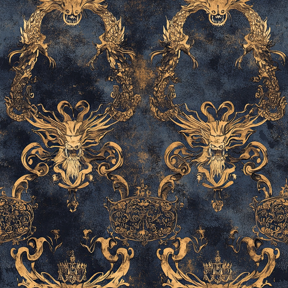 Gilded Wyvern Pattern 13 Minky Fabric