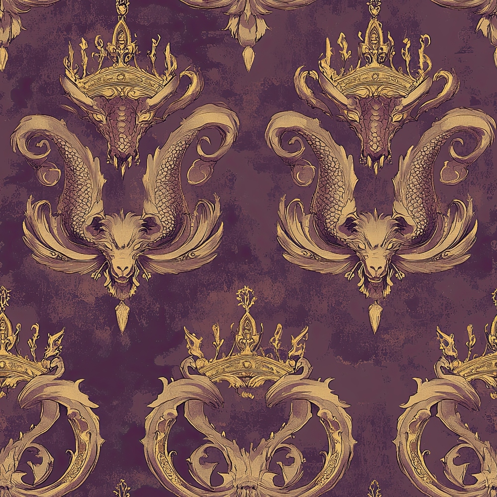 Gilded Wyvern Pattern 14 Minky Fabric