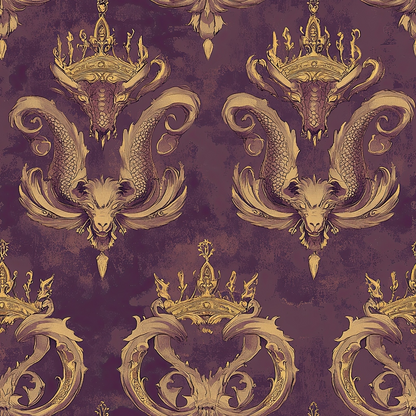Gilded Wyvern Pattern 14 Minky Fabric