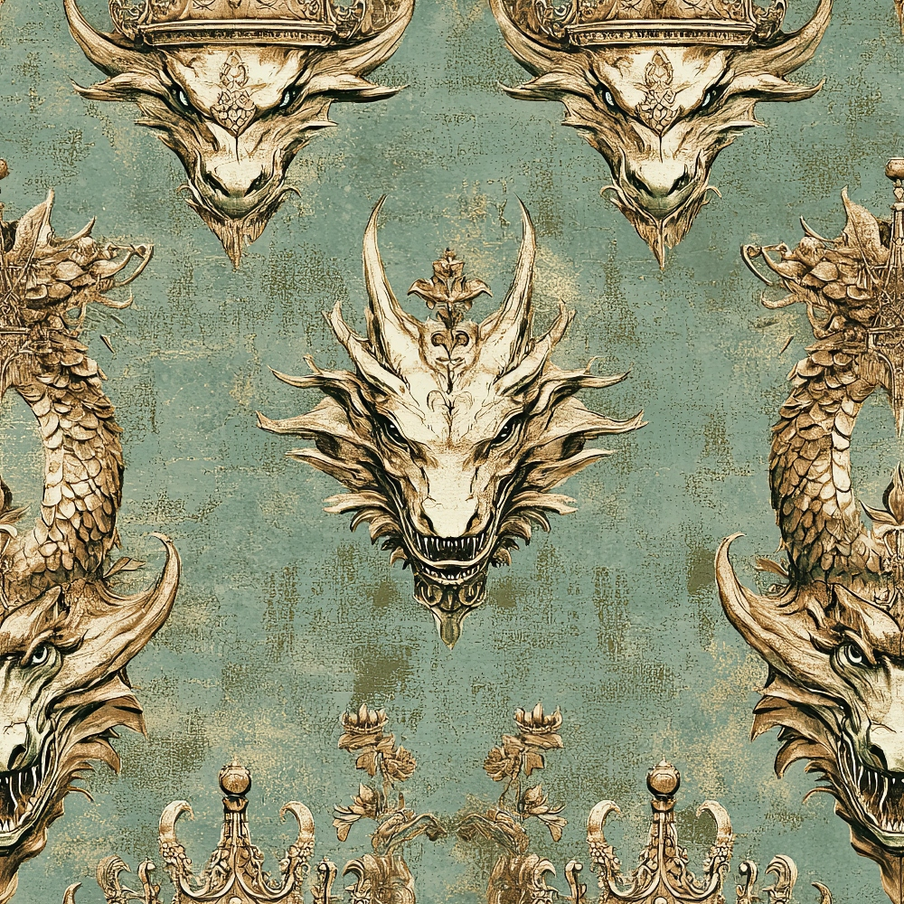 Gilded Wyvern Pattern 18 Minky Fabric