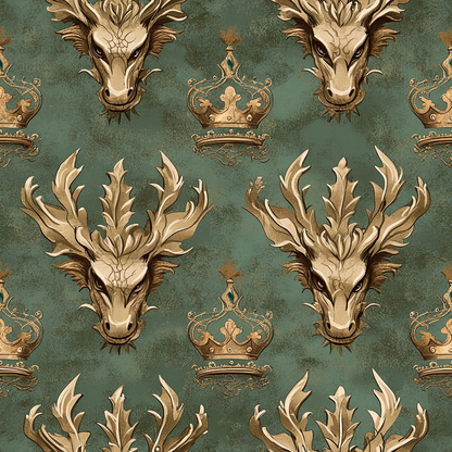Gilded Wyvern Pattern 20 Minky Fabric