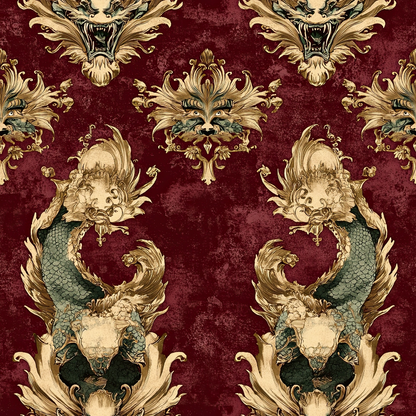 Gilded Wyvern Pattern 23 Minky Fabric