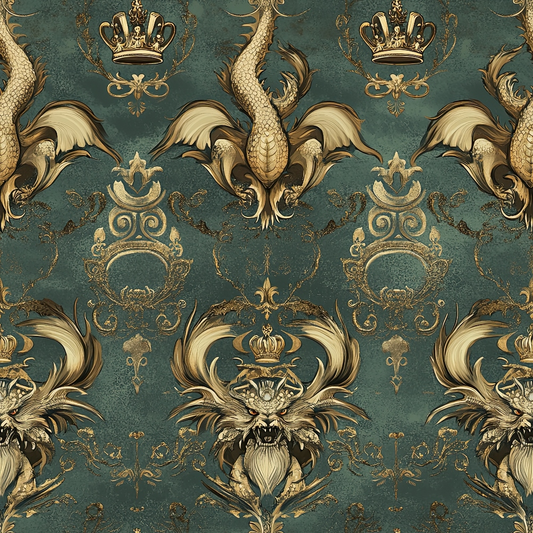 Draconian Royale Pattern 25 Quilting Cotton Fabric