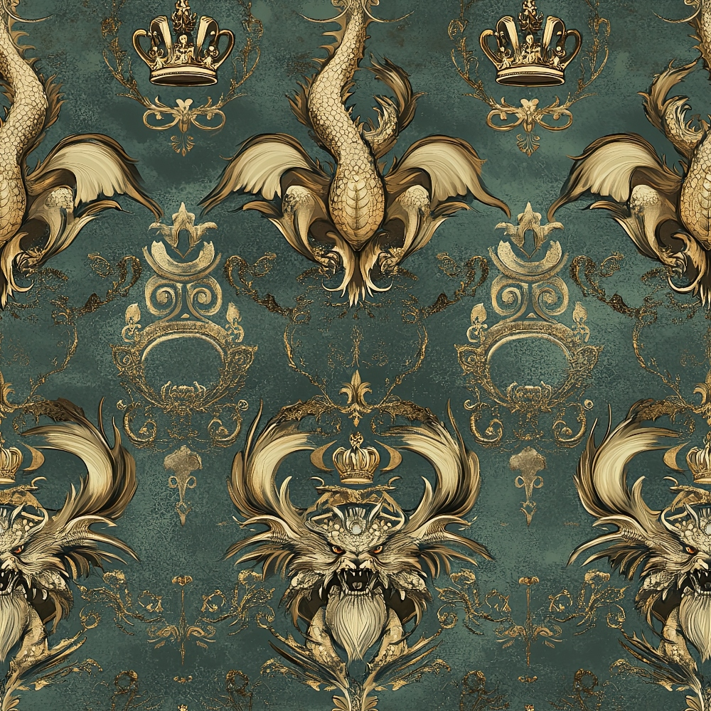 Gilded Wyvern Pattern 25 Minky Fabric