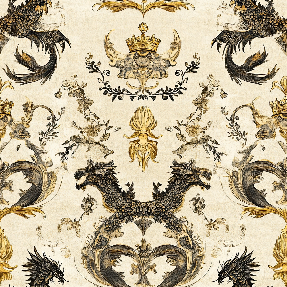 Gilded Wyvern Pattern 28 Minky Fabric