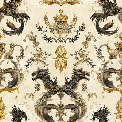 Gilded Wyvern Pattern 28 Minky Fabric