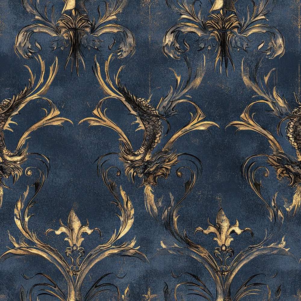 Gilded Wyvern Pattern 2 Minky Fabric