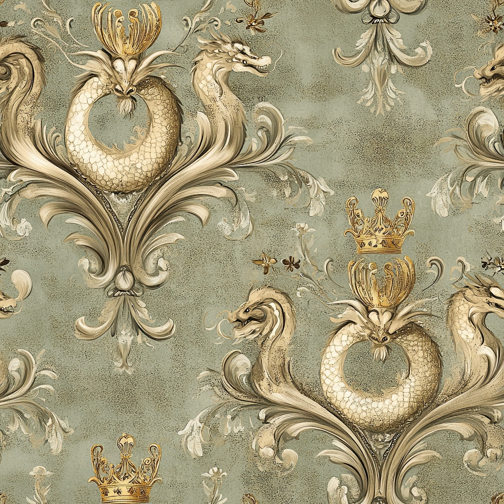 Gilded Wyvern Pattern 31 Minky Fabric