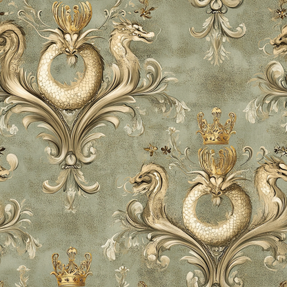Gilded Wyvern Pattern 31 Minky Fabric
