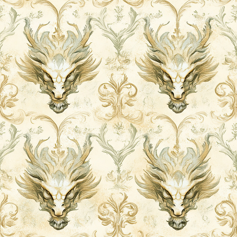 Gilded Wyvern Pattern 34 Minky Fabric