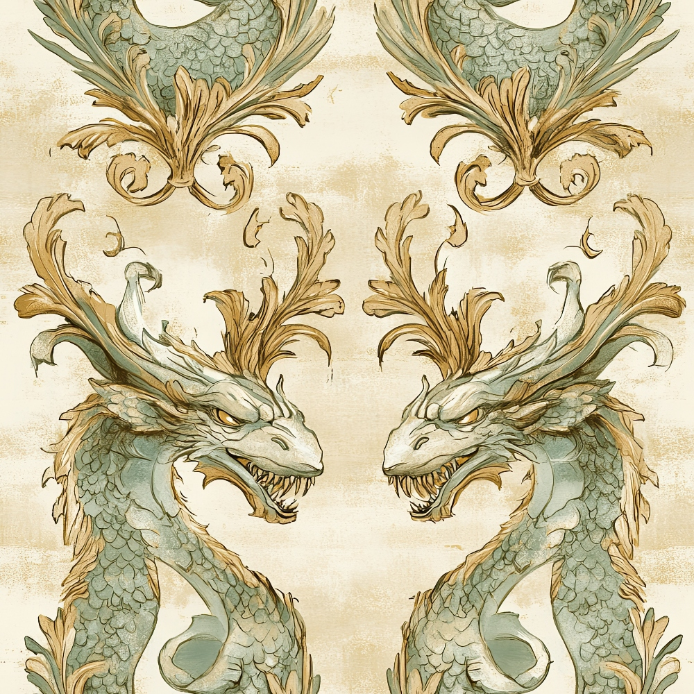 Gilded Wyvern Pattern 35 Minky Fabric