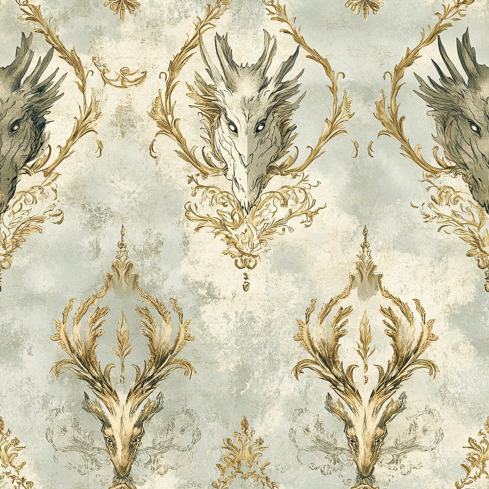 Gilded Wyvern Pattern 37 Minky Fabric