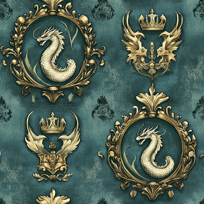 Gilded Wyvern Pattern 38 Minky Fabric