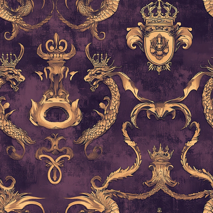 Gilded Wyvern Pattern 40 Minky Fabric