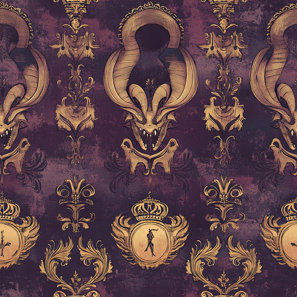 Gilded Wyvern Pattern 42 Minky Fabric