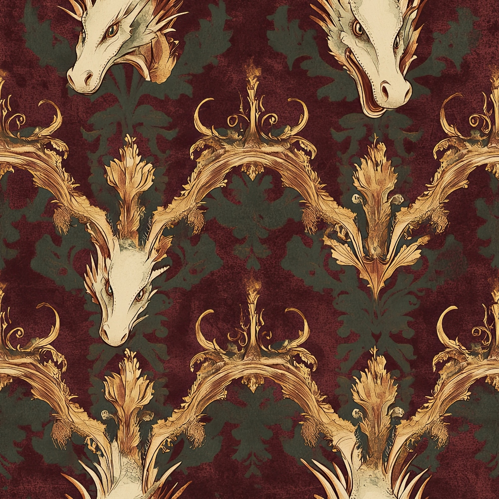 Gilded Wyvern Pattern 46 Minky Fabric