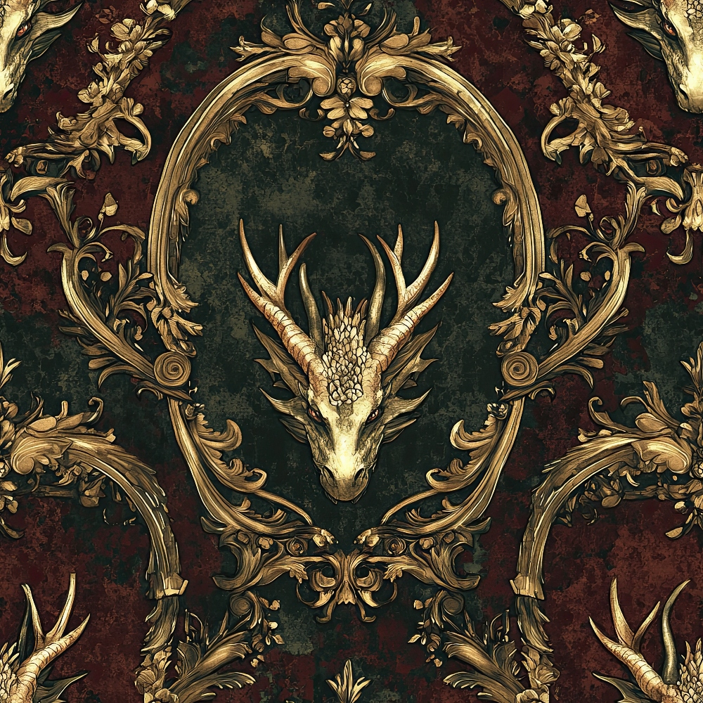 Gilded Wyvern Pattern 48 Minky Fabric