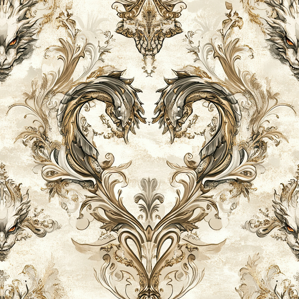 Gilded Wyvern Pattern 49 Minky Fabric