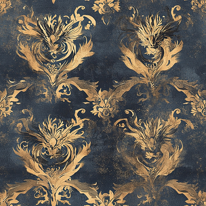 Gilded Wyvern Pattern 4 Minky Fabric