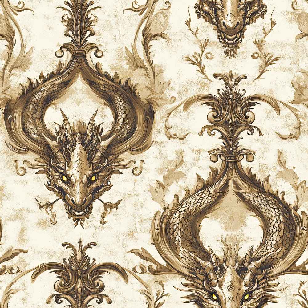 Gilded Wyvern Pattern 50 Minky Fabric