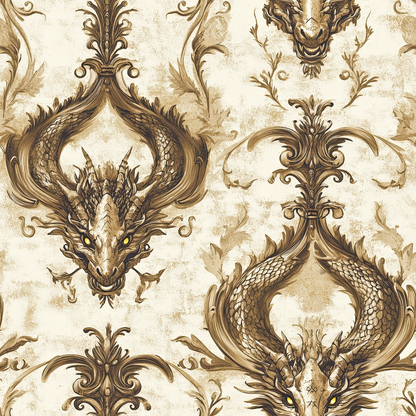 Gilded Wyvern Pattern 50 Minky Fabric
