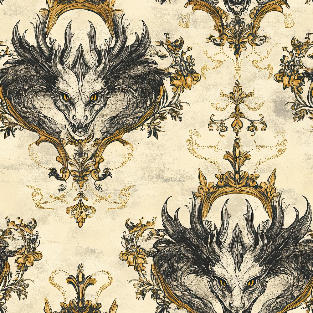 Gilded Wyvern Pattern 51 Minky Fabric