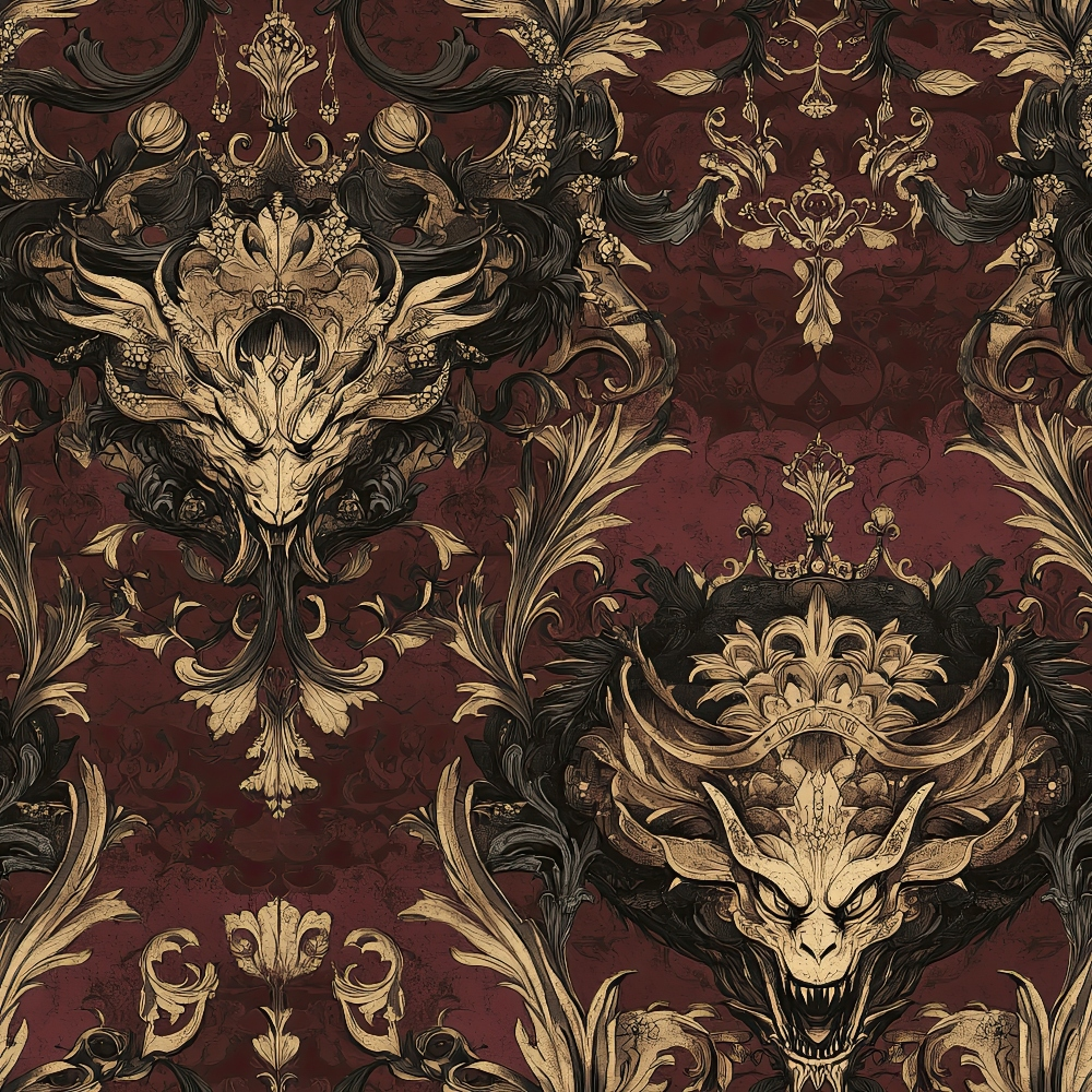 Gilded Wyvern Pattern 53 Minky Fabric