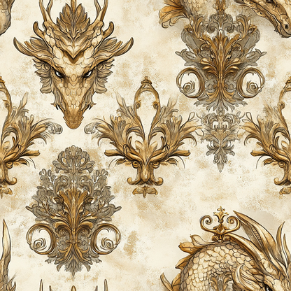 Gilded Wyvern Pattern 55 Minky Fabric