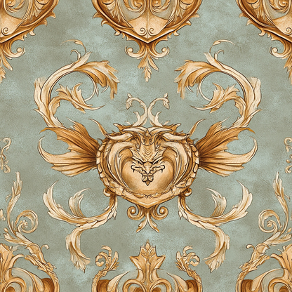Gilded Wyvern Pattern 56 Minky Fabric