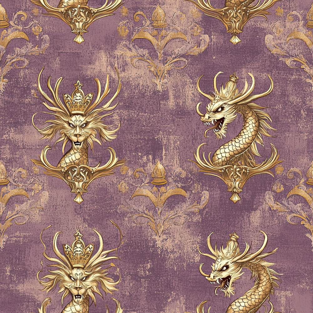 Gilded Wyvern Pattern 59 Minky Fabric