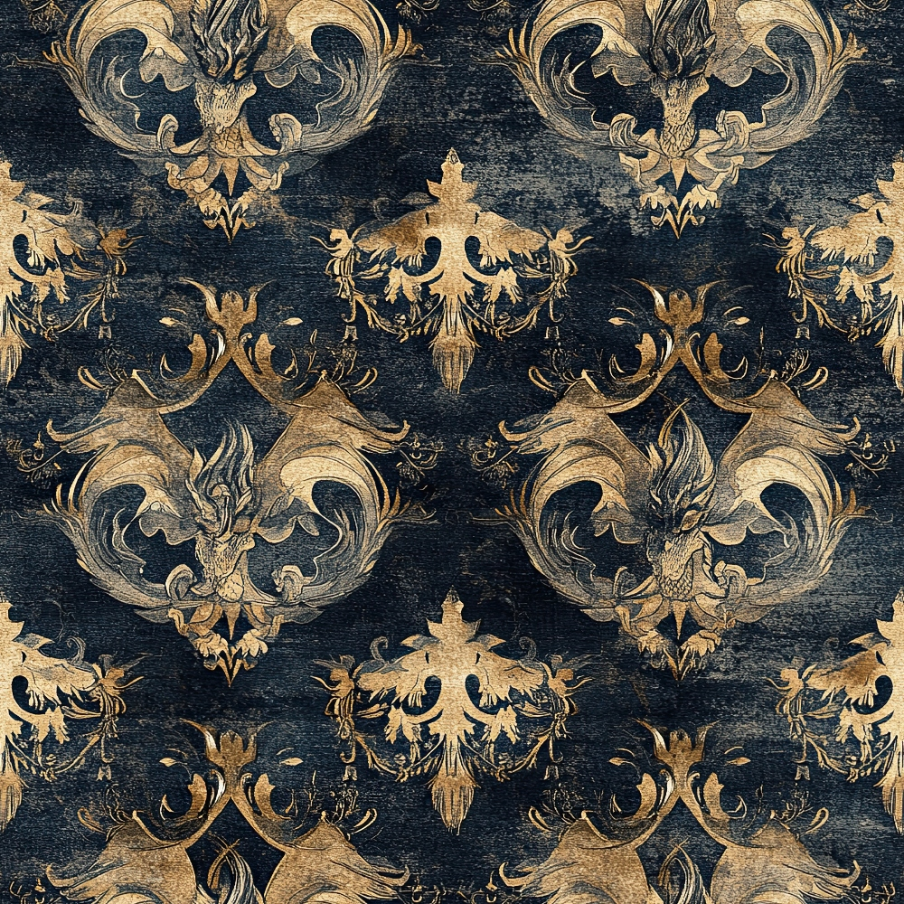 Gilded Wyvern Pattern 5 Minky Fabric