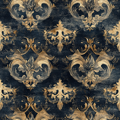Gilded Wyvern Pattern 5 Minky Fabric