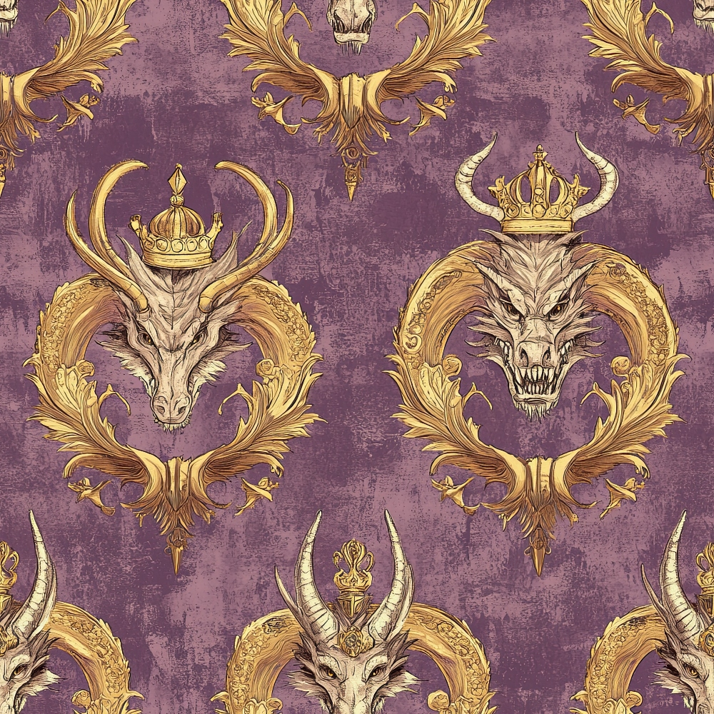 Gilded Wyvern Pattern 60 Minky Fabric