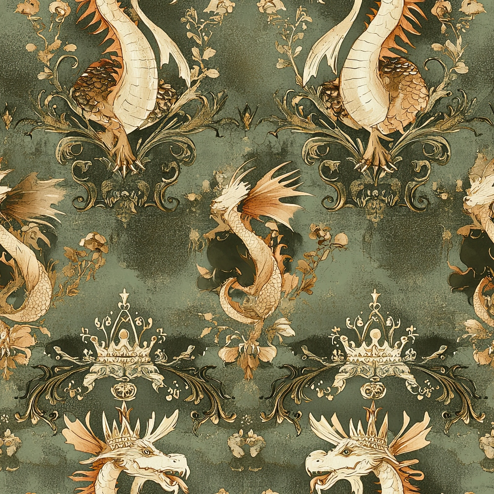 Gilded Wyvern Pattern 65 Minky Fabric