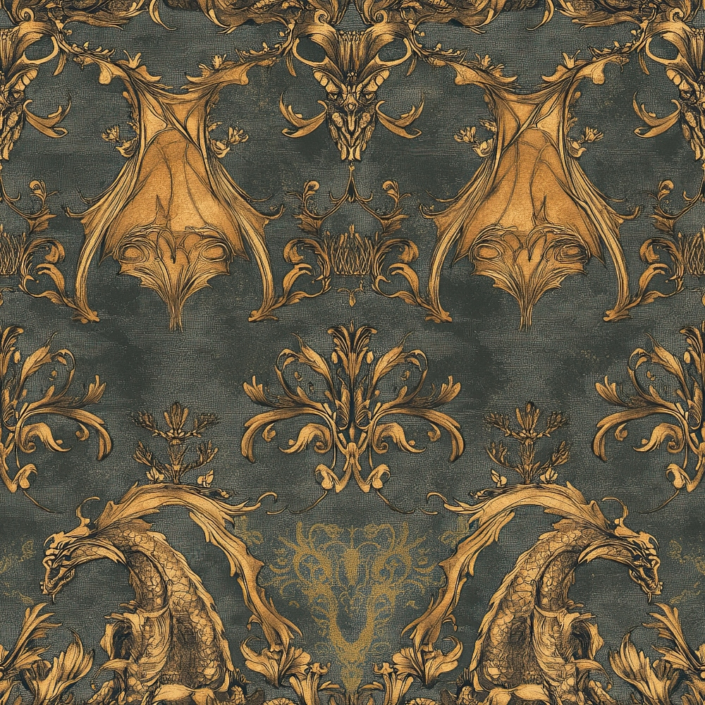 Gilded Wyvern Pattern 66 Minky Fabric